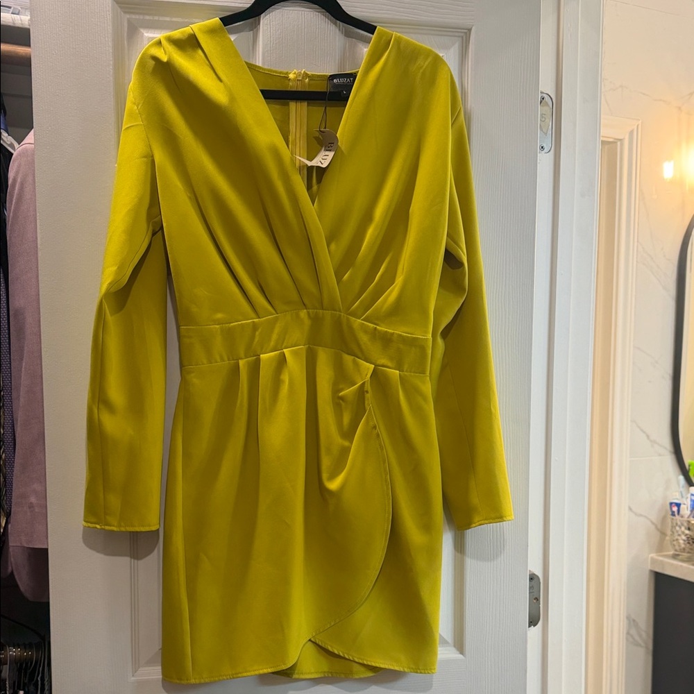 Vibrant Lime Long Sleeve Dress